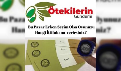 Bu Pazar Erken Seçim Olsa Oyunuzu Hangi İttifak'ına Verirsiniz?