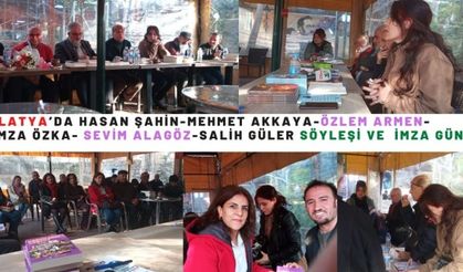 Malatya’da Hasan Şahin, Mehmet Akkaya, Özlem Armen, Hamza Özkan, Sevim Alagöz, Salih Güler Söyleşi ve İmza Günü