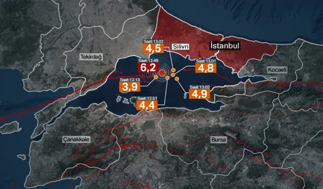 İstanbul'da 6 saatte 57 deprem
