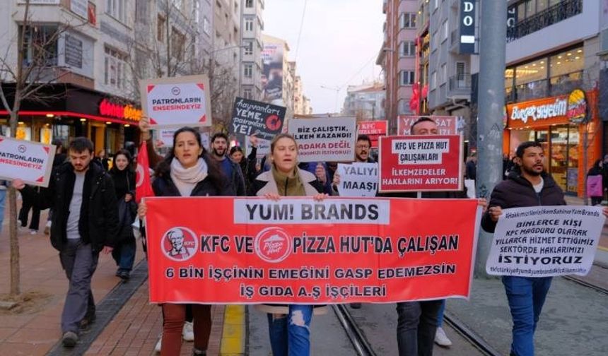 KFC ve Pizza Hut işçilerinden eylem