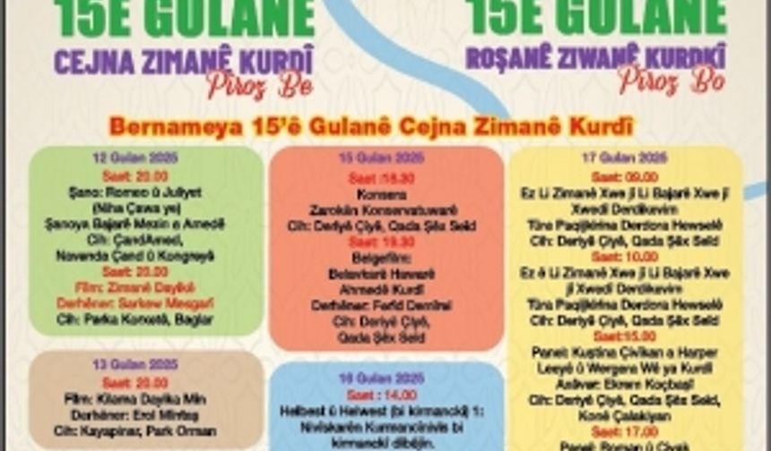 Amed Büyükşehir Belediyesi Kürt Dil Bayramı’nı etkinliklerle kutlayacak